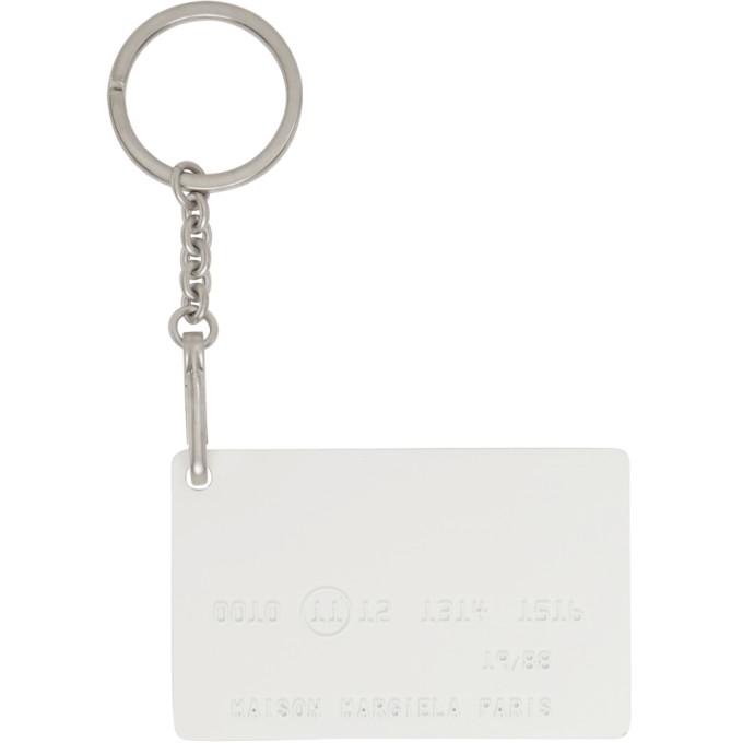 MAISON MARGIELA WHITE 'MAISON MARGIELA PARIS' CREDIT CARD KEYCHAIN