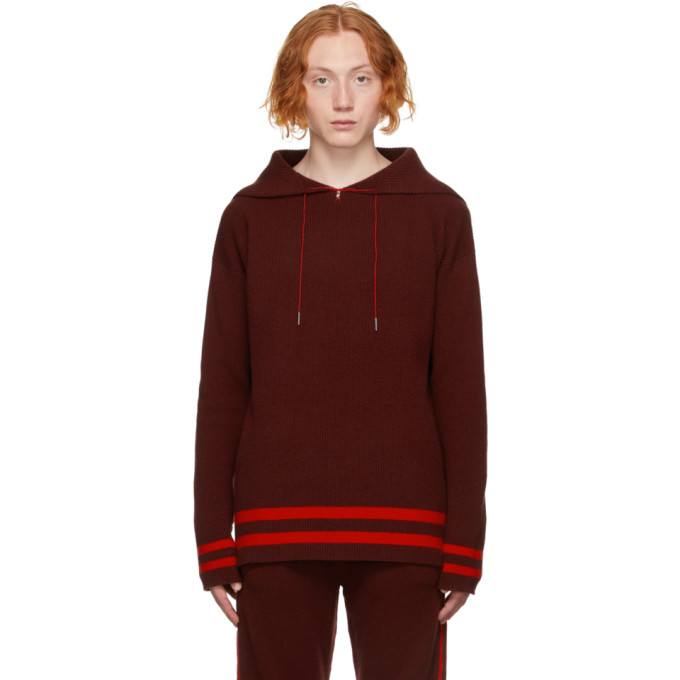 Shop Maison Margiela Burgundy Wool Sailor Hoodie In 248f Burgundy+red St