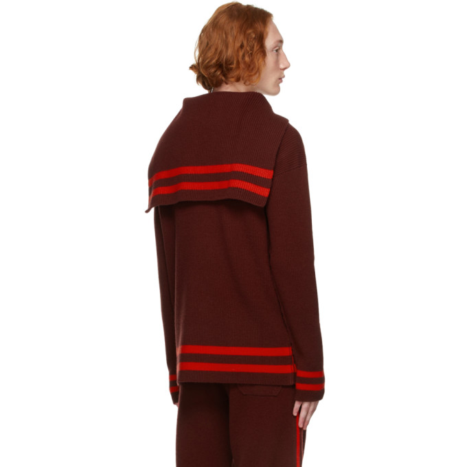 Shop Maison Margiela Burgundy Wool Sailor Hoodie In 248f Burgundy+red St