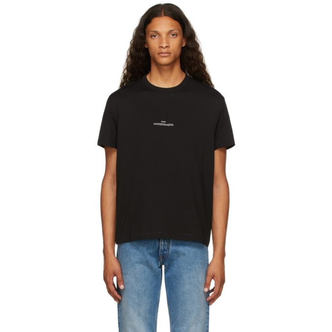 Maison Margiela Distorted Logo T-shirt In Black