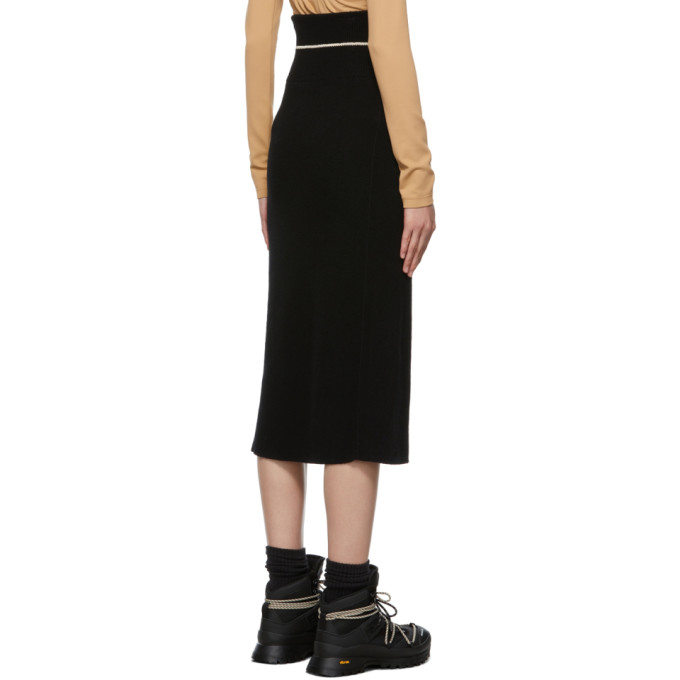 Shop Moncler Genius 2 Moncler 1952 Black Wool Skirt In 999 Black