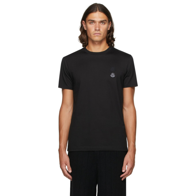 Moncler Genius 2 Moncler 1952 Logo-appliquéd Cotton-jersey T-shirt In Black