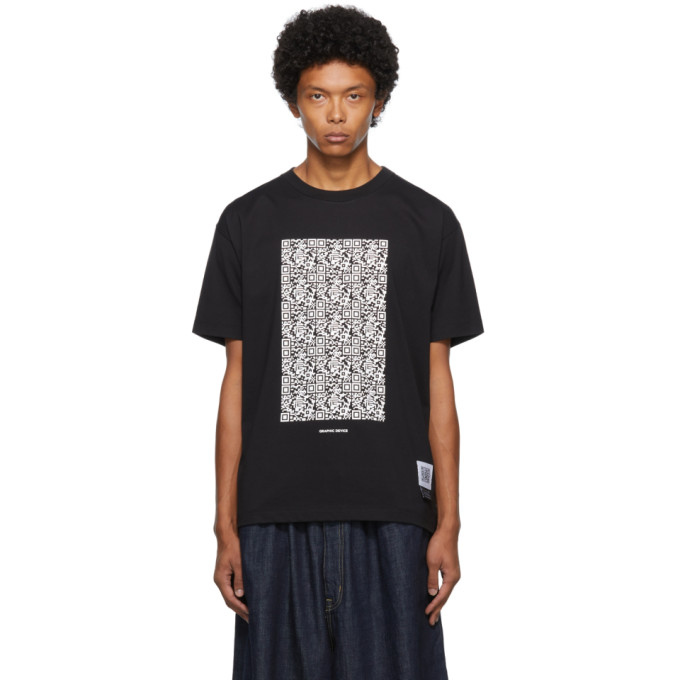 FUMITO GANRYU BLACK GRAPHIC PRINT T-SHIRT