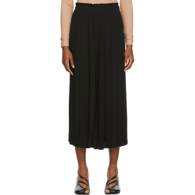 MM6 MAISON MARGIELA BLACK KNIFE-PLEATED CULOTTE TROUSERS