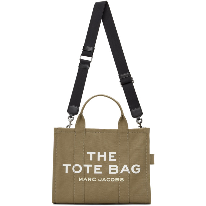 Marc Jacobs Khaki 'the Small Traveler' Tote In 372 Slate Green