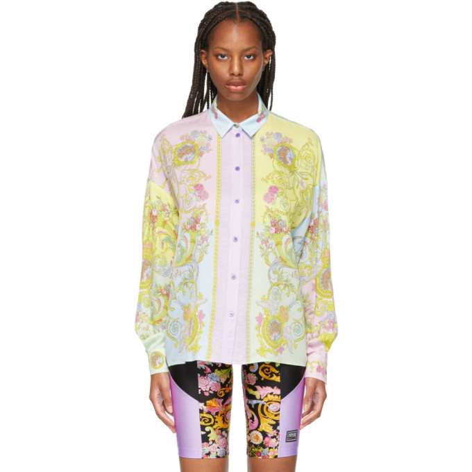 VERSACE JEANS COUTURE MULTICOLOR PATTERNED SHIRT