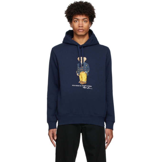polo bear hoodie navy