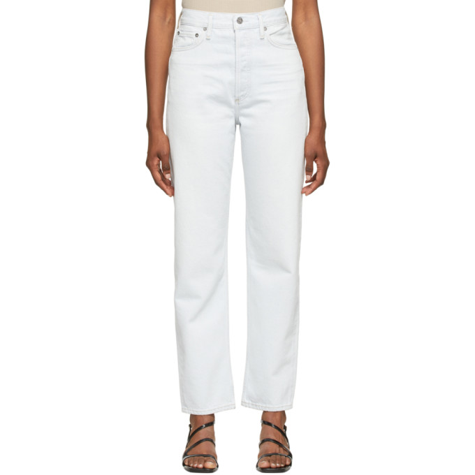 Agolde White 90s Pinch Waist High-rise 