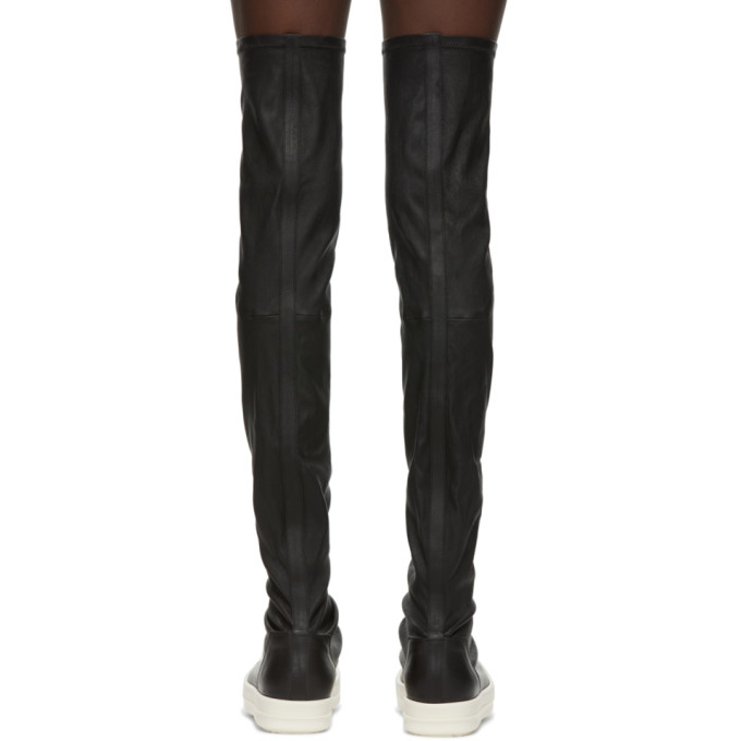 Shop Rick Owens Black Stocking Sneaker Boots In 9111 Black Milk