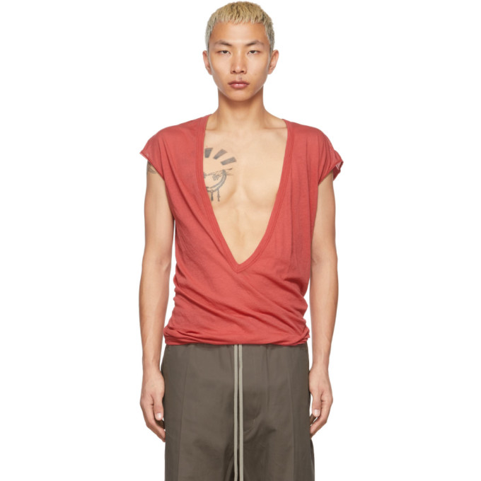 Rick Owens Red Dylan T-shirt In 73 Carnelian