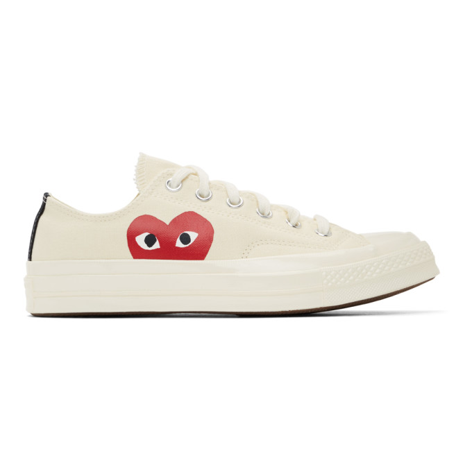 Des Garçons Play Off-white Converse Edition Heart Chuck 70 Low Sneakers In | ModeSens