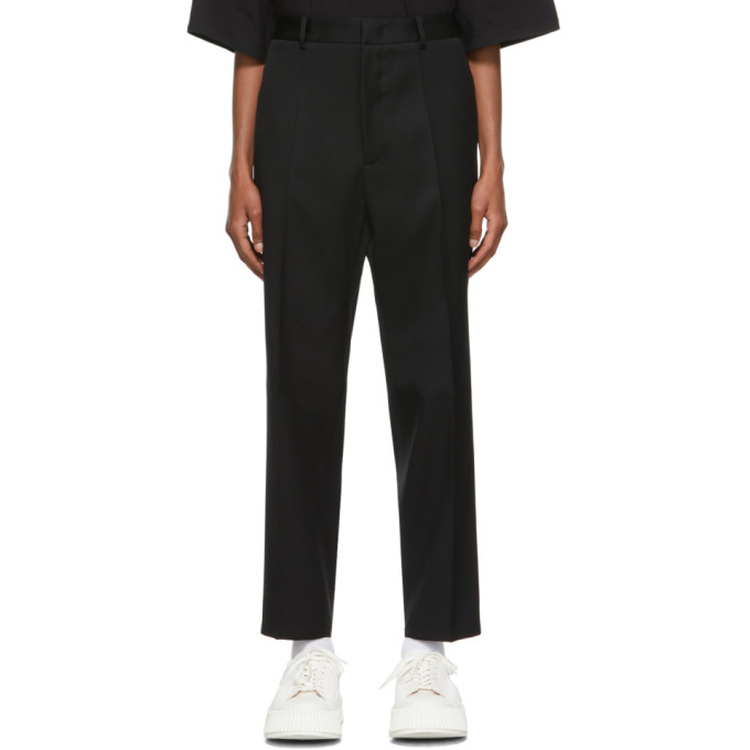 JIL SANDER BLACK GABARDINE TROUSERS