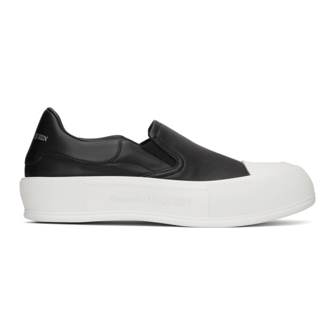 ALEXANDER MCQUEEN BLACK & WHITE DECK SKATE SNEAKERS