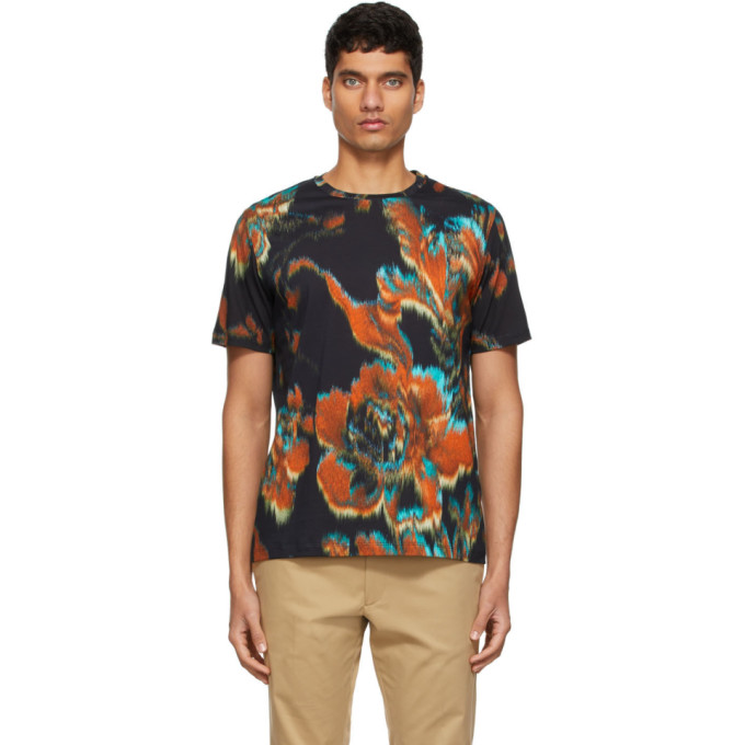 Mens Tropical Rose Print Tee T Shirt Top Mens Tropical Rose Print Tee T Shirt Top