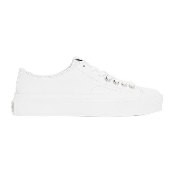 GIVENCHY WHITE GRAINED CITY SNEAKERS