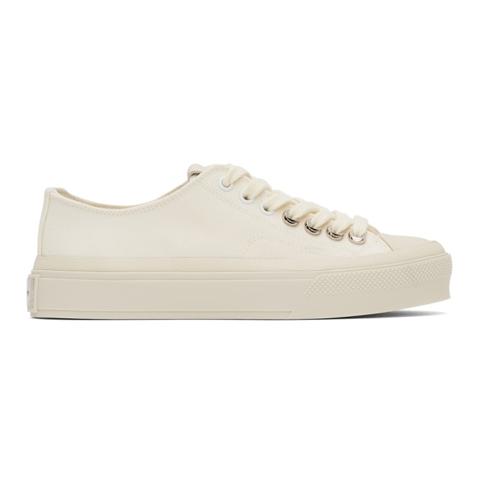 GIVENCHY OFF-WHITE CANVAS CITY SNEAKERS