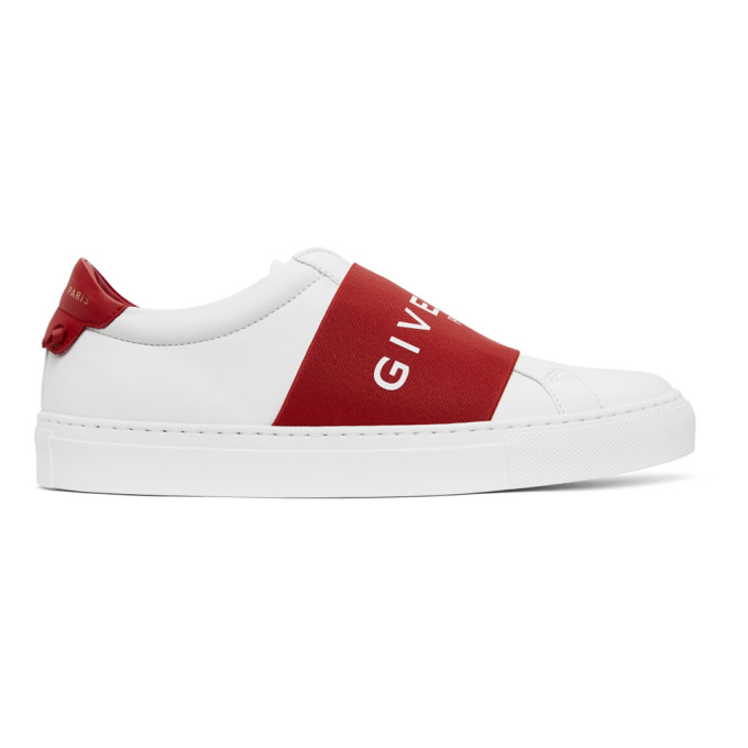 GIVENCHY WHITE & RED ELASTIC URBAN KNOTS trainers