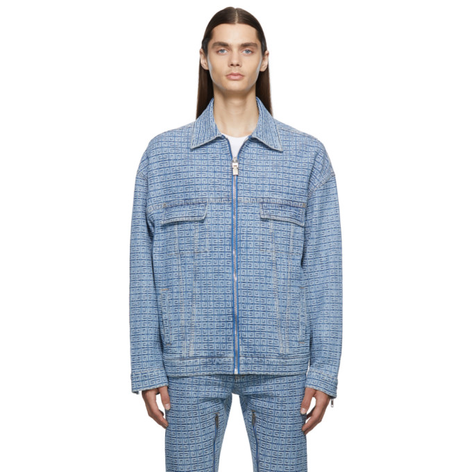 GIVENCHY BLUE DENIM 4G JACQUARD JACKET