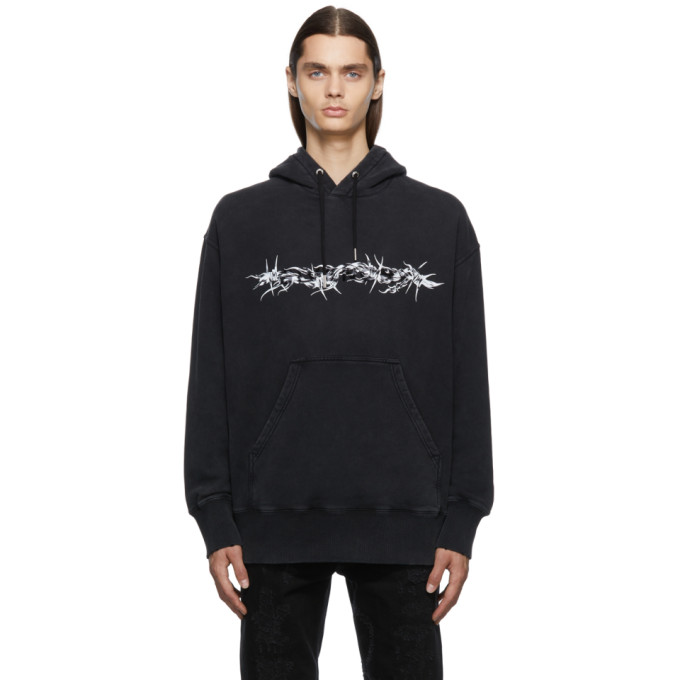 GIVENCHY BLACK BARBED WIRE HOODIE