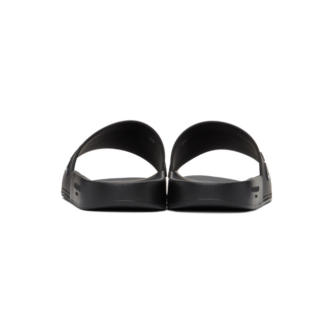 Shop Givenchy Black Logo Flat Sandals In 001-black