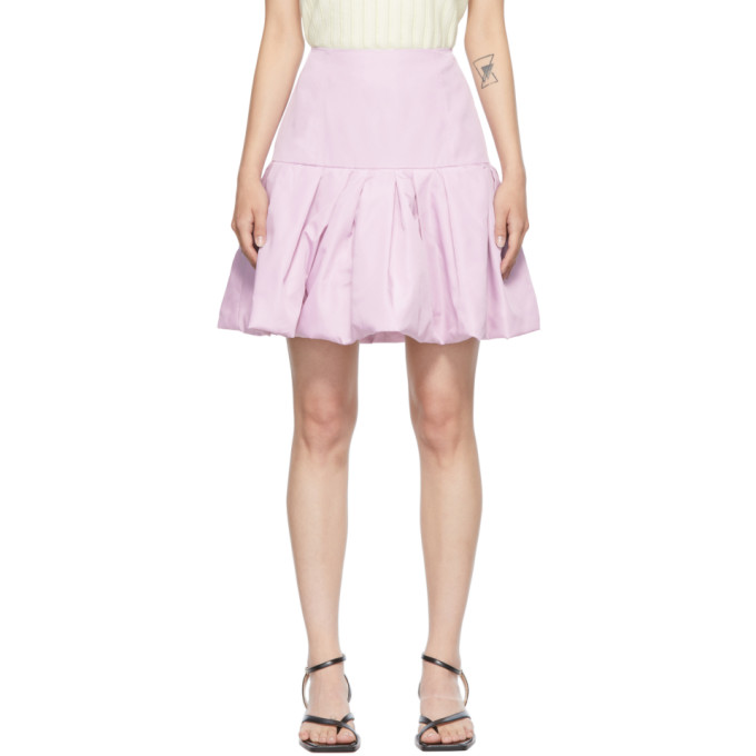 3.1 Phillip Lim Pink Taffeta Bubble Hem Miniskirt In La511 Laven