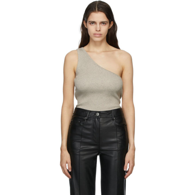 MATÉRIEL TBILISI GREY CASHMERE SINGLE-SHOULDER TANK TOP