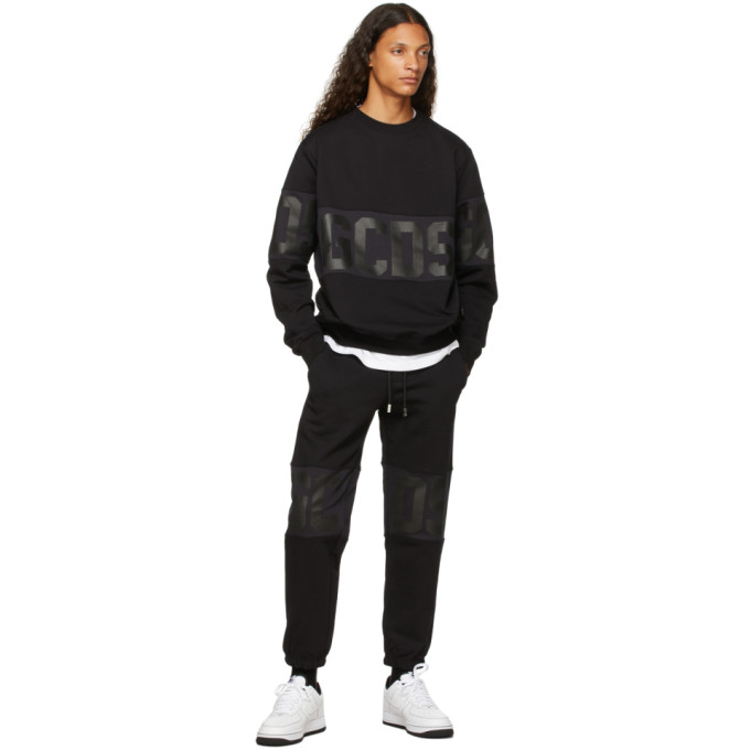 Shop Gcds Black Band Logo Sweatshirt In 02 Black