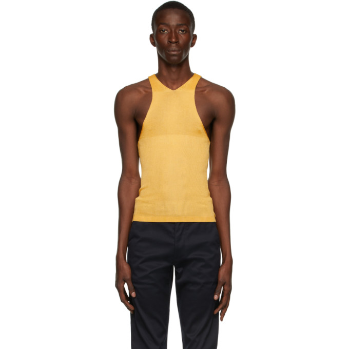 JUDY TURNER SSENSE EXCLUSIVE YELLOW SILK BARCELONA TANK TOP