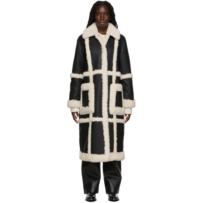 long faux shearling coat