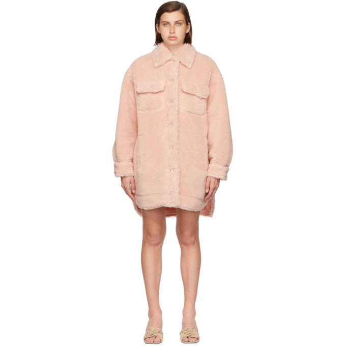 STAND STUDIO PINK SHERPA SABI JACKET