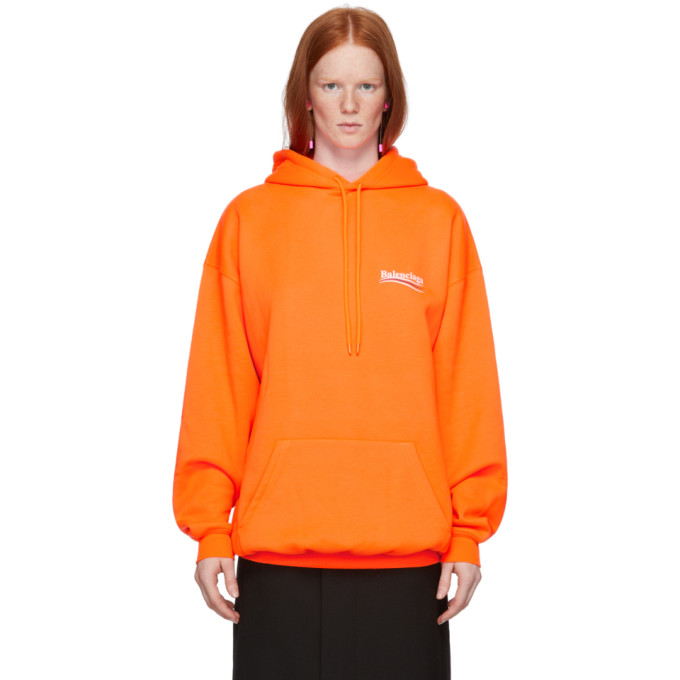 BALENCIAGA ORANGE POLITICAL CAMPAIGN MEDIUM FIT HOODIE