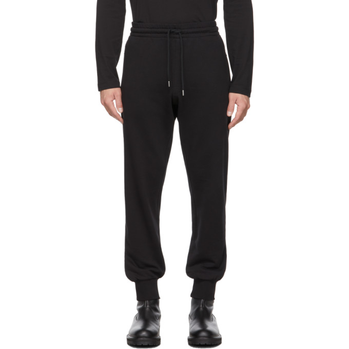 DRIES VAN NOTEN BLACK FRENCH TERRY JOGGER LOUNGE PANTS