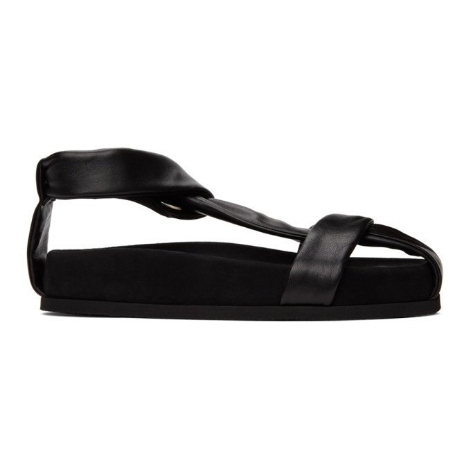 NEOUS BLACK PROXIMA FLAT SANDALS