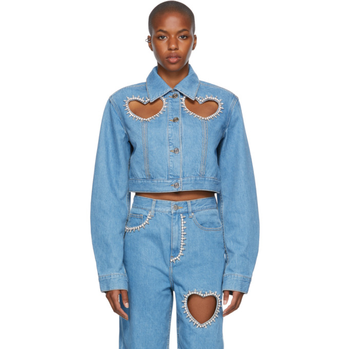 crystal embellished denim jacket