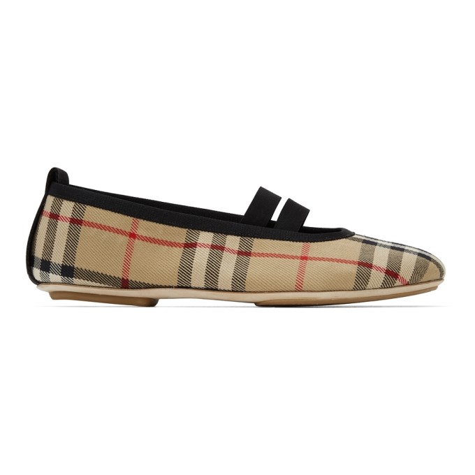 BURBERRY BEIGE VINTAGE CHECK BALLERINA FLATS