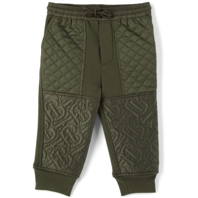 Burberry Baby Khaki Quilted Timothie Lounge Pants In Green | ModeSens