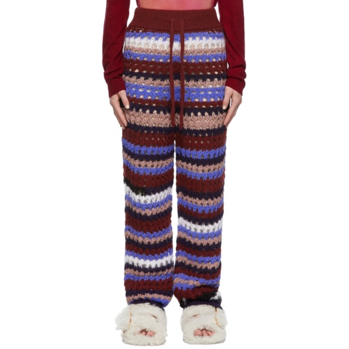 Marni Purple Striped Crochet Trousers 