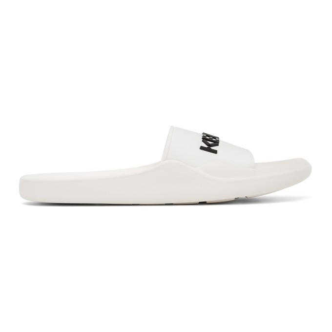 KENZO WHITE LOGO POOL SLIDES