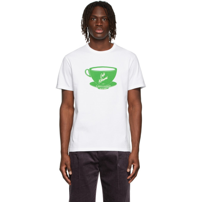 Maison Kitsuné White Café Kitsuné Cup T-shirt In Wh White | ModeSens