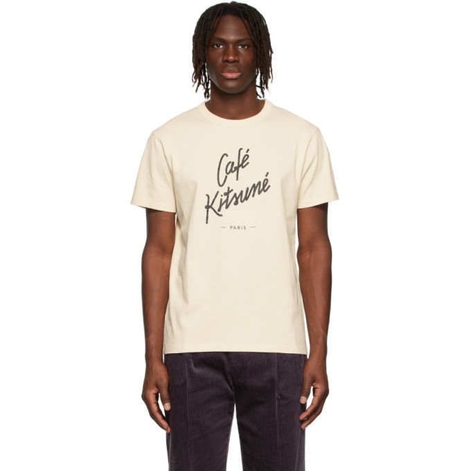 Maison Kitsuné Beige Café Kitsuné T-shirt In Lt Latte | ModeSens