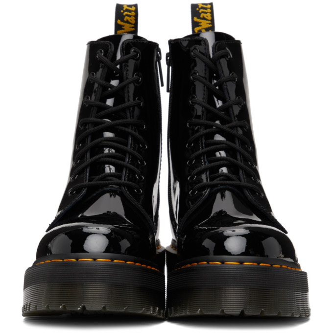 Dr. Martens' Black Patent Jadon Platform Boots In Black