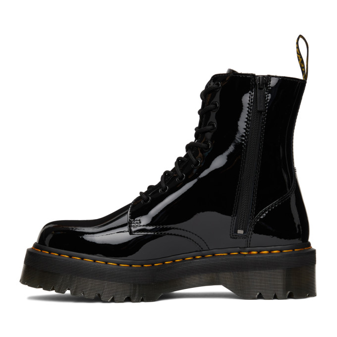 Dr. Martens' Black Patent Jadon Platform Boots In Black