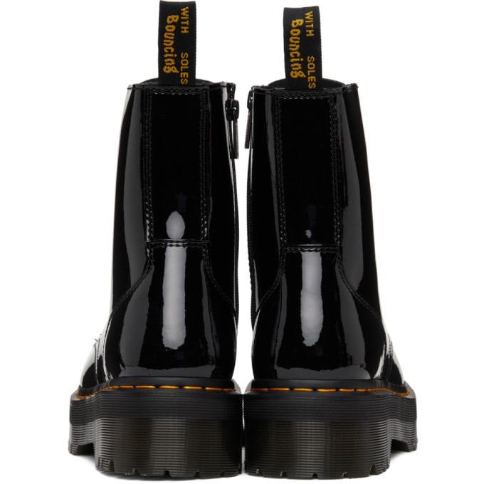 Dr. Martens' Black Patent Jadon Platform Boots In Black