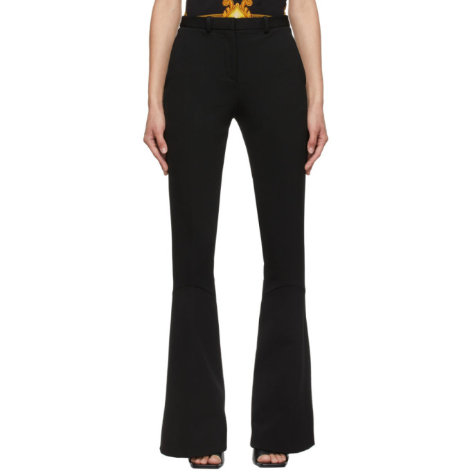 VERSACE BLACK FLARED TROUSERS