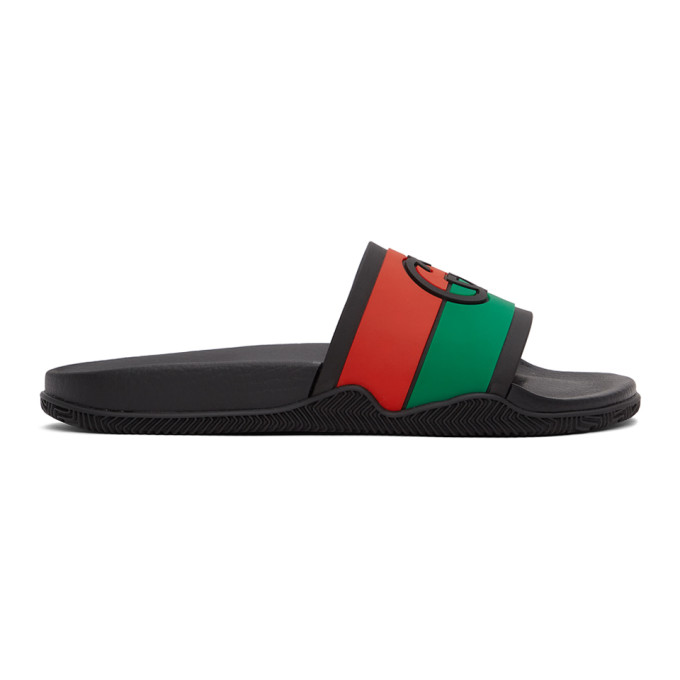 Shop Gucci Pursuit GG Logo Slide Sandals