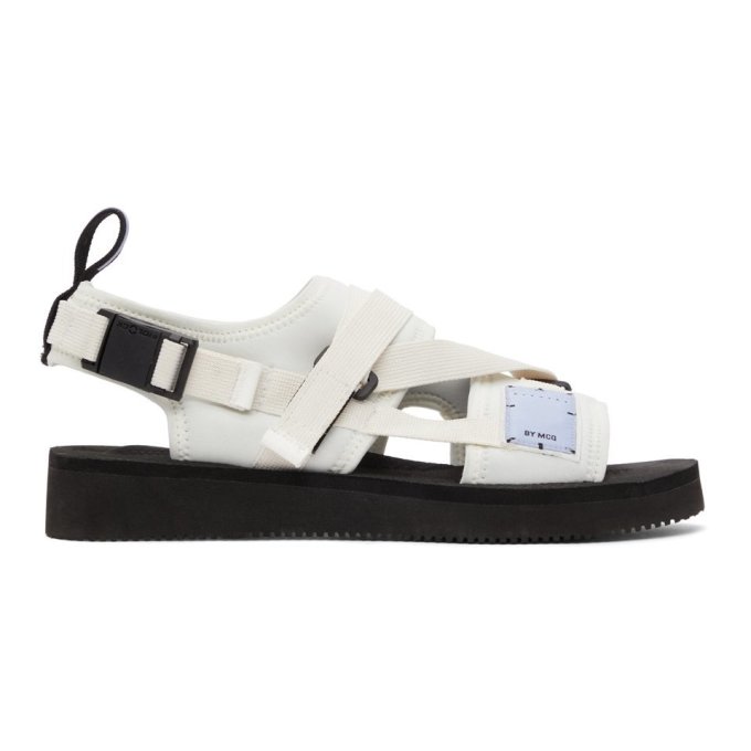 MCQ BY ALEXANDER MCQUEEN WHITE NEOPRENE CRISS-CROSS SANDALS