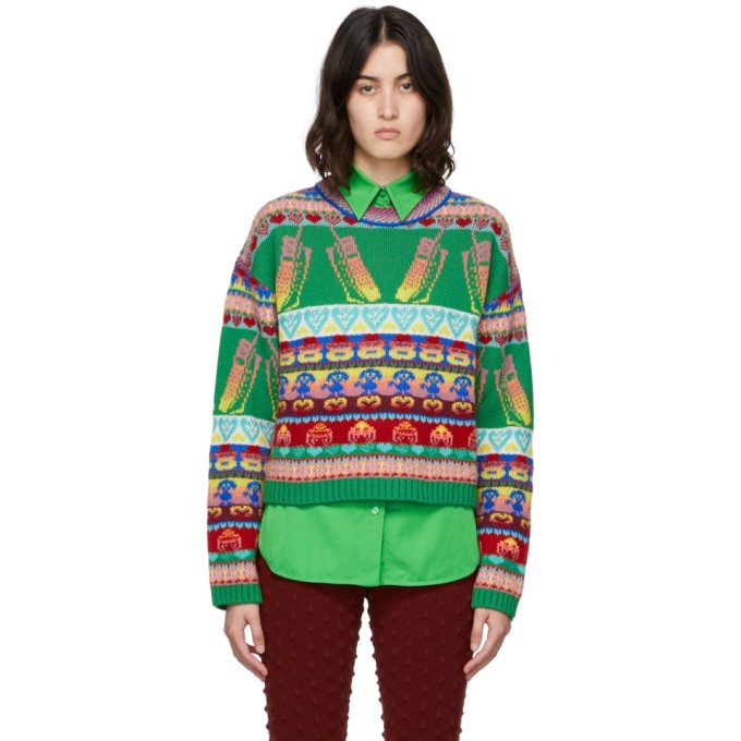 Stella Mccartney Keep In Touch Crop Jumper In Multicolor In 8490 Multicolor