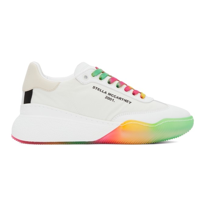 Click to view more detailed imagery on our partner's website Stella Mccartney + Net Sustain Loop Logo-embossed Recycled Shell And Vegetarian Leather Sneakers In White Multi