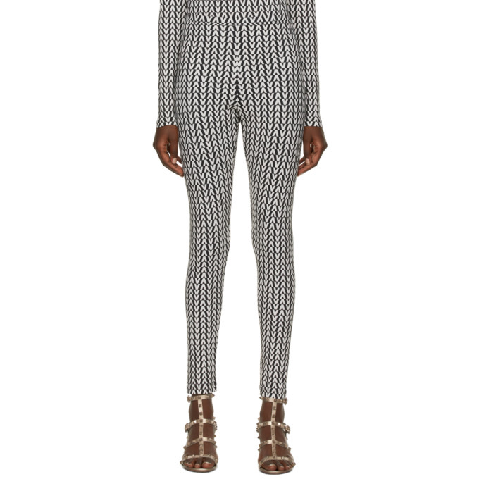 VALENTINO BLACK & WHITE OPTICAL VALENTINO LEGGINGS