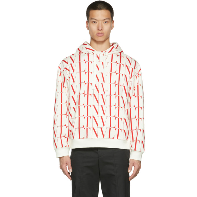 VALENTINO WHITE & RED 'VLTN' TIMES HOODIE